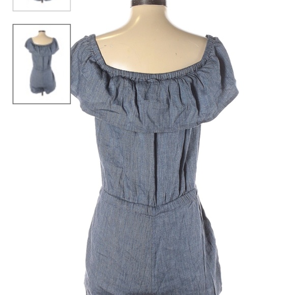 LOFT romper jeans shorts - Picture 6 of 6